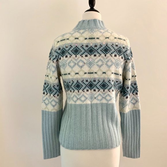 Neiman Marcus Embellished Mock-neck Sweater - Picture 6 of 10